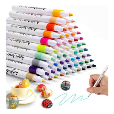Imagem de Super Kit Profissional Canetinhas Marca Texto 1°linha Touch 60 Cores Acrilic Maker