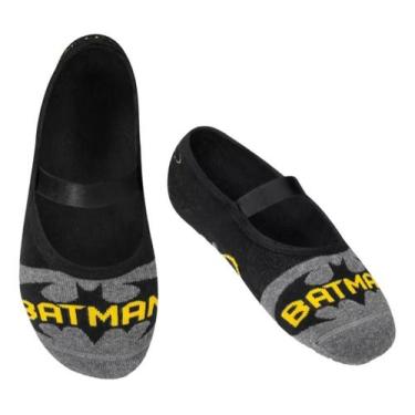 Imagem de Meia sapatilha antiderrapante batman cinza puket tamanho:23 a 27, 23 A
