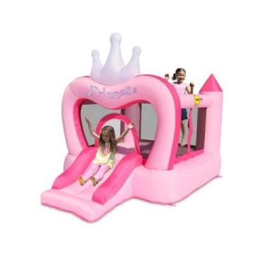 Imagem de Pula Pula Inflável Rosa Castelo das Princesas 2,85 x 2,10 x 2,20m Com 