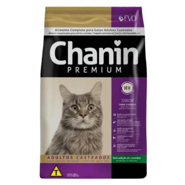 Imagem de Ração Chanin Premium Sabor Carne e Frango Sem Corantes Para Gatos Adul