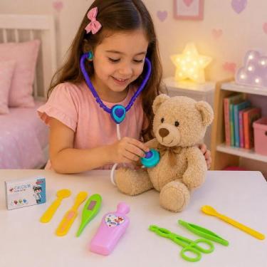 Imagem de Brinquedo Infantil Doutor Médico Enfermeiro Acessórios 9pçs - Genérico