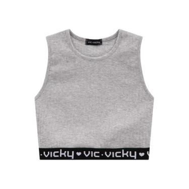 Imagem de Top Cropped em Canelado Vicvicky 53494, 16, Preto