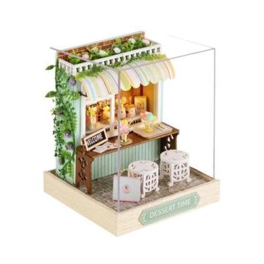 Imagem de Kit De Casa De Bonecas Em Madeira Com Luz LED DIY, Quebra-Cabeça 3D Pa