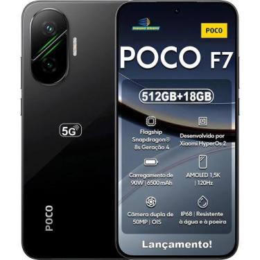 Imagem de Smartphone Xiaomi Poco F7 5G 512GB 12GB RAM Dual SIM Tela 6.83 - Preto