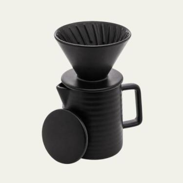 Imagem de Bule de Cerâmica com Suporte para Filtro Preto 600ml - Wolff