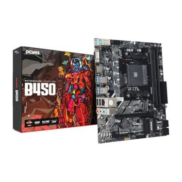 Imagem de Placa Mae Pcyes B450 AM4 2XDDR4 max 64GB M.2 NVME 4XUSB 3.0 2XUSB 2.0 