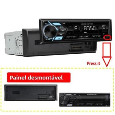 Imagem de Reprodutor MP3 Automotivo Destacável 1 Din Com USB, Rádio FM, Displays