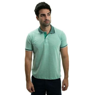Imagem de Camiseta Masculina Gola Polo Ixória Piquet Binado Verde Marca Luxo Top-Masculino