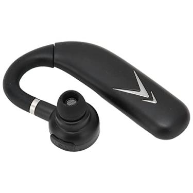 Imagem de Fone de ouvido único sem fio, fone de ouvido estéreo Bluetooth empresarial com cancelamento de ruído por prompt de voz Emparelhamento automático para dirigir para esportes(J6 preto + prata)
