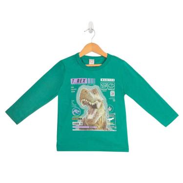 Imagem de Blusa Infantil de Manga Longa Boca Grande T-Rex Verde - 8