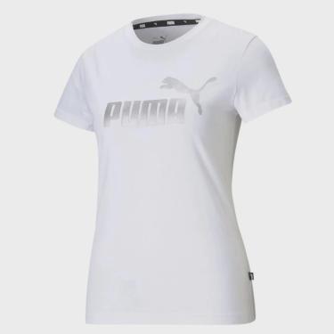 Imagem de Camiseta puma branco/prata feminina