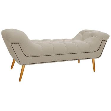 Imagem de Calçadeira Estofada 140 Cm Casal Suede Bege
