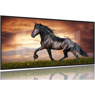 Imagem de Quadro Decorativo Cavalo Artístico Paisagem 130x60 Moldura Preta 2x2