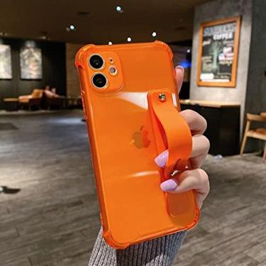 Imagem de Capa de telefone com alça de pulso macia para iPhone 11 12 13 Pro Max X XR Xs Max 7 8 Plus SE 2020 Mini Kickstand Capa Transparente, D, Para iPhone 7plus