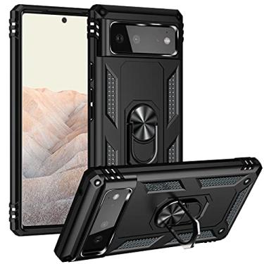 Imagem de YUNCHAO Caixa de telefone Para Google Pixel 6 TPU à prova de choque + PC Protetive Case com suporte rotativo de 360 ​​graus capa para celular