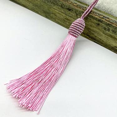 Imagem de 6 pçs/lote 15 cm corda pendurada borlas de seda franja costura franja borla guarnição chave borlas para cortina embelezar diy, rosa