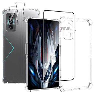Imagem de Kit Capa Anti Quedas Compatível com Poco F4 GT + Película 5D Cerâmica + Película de Câmera Transparente