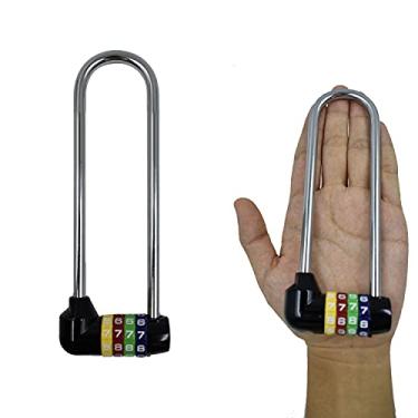 Imagem de Dogxiong 16,5 cm (6,5 pol.) Fechadura de armário de academia, trava de combinação de 4 dígitos, cadeado de segurança para maçanetas de porta de armário armário de bicicleta, escola, academia, armário,
