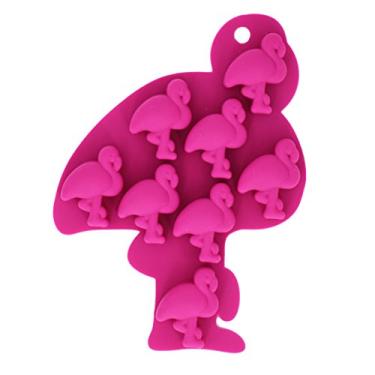 Imagem de (Flamingo-Style2) - Bandeja para cubos de gelo Fewo 8 cavidades de tamanho pequeno Flamingo, molde de silicone de qualidade alimentar para chocolate, doces, biscoitos, fondant, gelatina, minissabao, panificacao, bomba de banho, vela