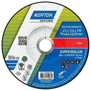 Imagem de Disco de Desbaste para Inox Norton 114,3x6,4x22,22 BDA630 66252841265
