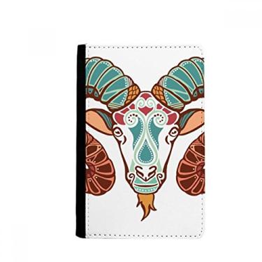 Imagem de Porta-passaporte com símbolo do zodíaco constelação de Áries Notecase Burse capa carteira porta-cartão, Multicolor