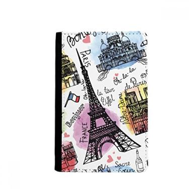 Imagem de Porta-passaporte Aquarela Torre Eiffel Eiffel Edifício da França Notecase Burse Carteira Capa Cartão, Multicolor