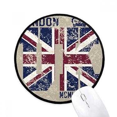 Imagem de DIYthinker London King UK The Union Jack Flag Mouse Pad Desktop Office Tapete redondo para computador
