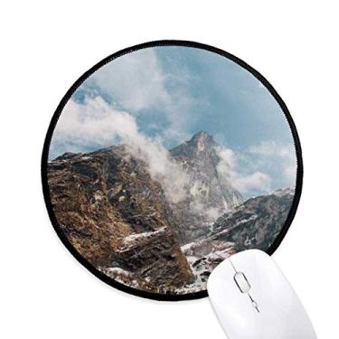 Imagem de DIYthinker Névoa Ciência Florestal Cenário Natureza Mouse Pad Desktop Escritório Tapete Redondo para Computador