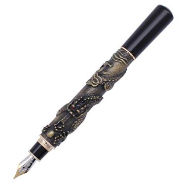 Imagem de Caneta-tinteiro luxuosa Gullor Jinhao Dragão chinês/Loong Bronze Basso-relievo Ponta média