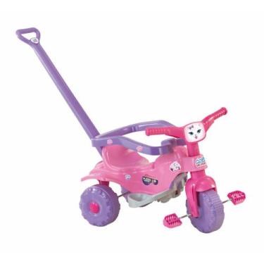 Imagem de Triciclo Infantil Pets Rosa Menina Velotrol Tonquinha  Tico Tico Motoc