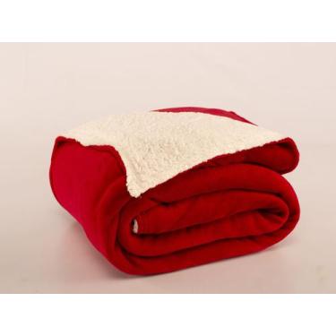 Imagem de Cobertor Solteiro Mantinha Soft Plush Com Sherpa Vermelho - Realezza C