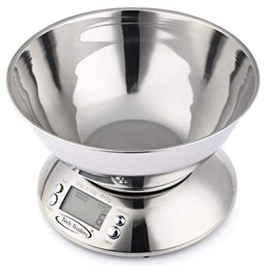 Imagem de balança de cozinha digital balança de cozinha de aço inoxidável balança de assar eletrônica balança de frutas descascadas com função de descascar balança de tigela