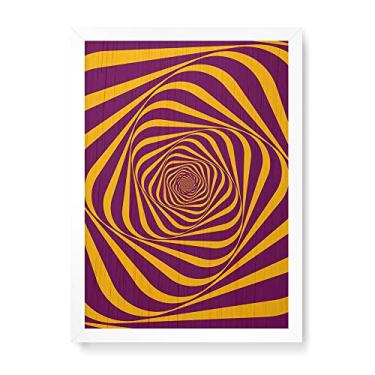 Imagem de Arte Maníacos Quadro Decorativo em Madeira Ondas Espiral - 23x16,25cm (Moldura caixa em laca branca)