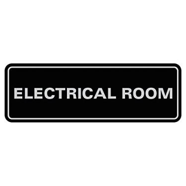 Imagem de All Quality Placa de sala elétrica padrão - material durável - fácil instalação - placa elétrica para armário, restaurantes, hotéis e bares - preta - grande (pacote com 1)
