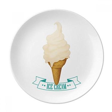 Imagem de Prato de sorvete branco picolés prato decorativo de porcelana salver louça de jantar