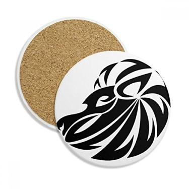 Imagem de Constelação Leão Zodíaco Símbolo Coaster Cup Caneca de mesa Pedra absorvente de proteção de mesa