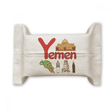 Imagem de Bolsa de linho de algodão com estampa de marco nacional do Iêmen
