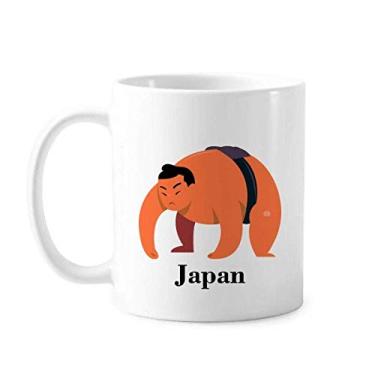 Imagem de Caneca clássica japonesa Sumo Wrestting de cerâmica branca presente com alças 350 ml