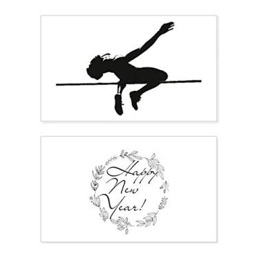 Imagem de Physical Education High Jump Festival Ano Novo Cartão de felicitações Bless Message Present