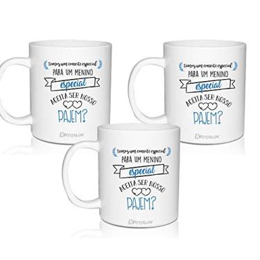 Imagem de 3 Canecas Lembrancinha Personalizadas Convite Especial para Pajem