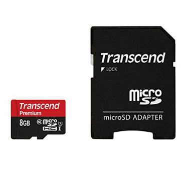 Imagem de Transcend 8 GB Microsdhc Classe 10 Uhs-1 Cartão De Memória Com Adaptador (Ts8Gusdu1) 8Gb
