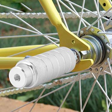 Imagem de LZKW Pino para descanso de pé de bicicleta resistente, pé de bicicleta de metal resistente, substituição para bicicleta de montanha (prata)