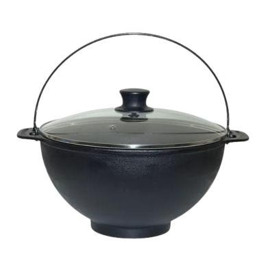 Imagem de Panela Polenteira de Ferro Fundido com Tampa Vidro 26cm 5L