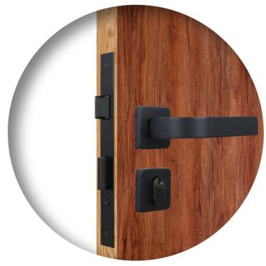 Imagem de Fechadura Externa Roseta Módena Preto Fosco MGM 40mm 