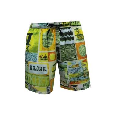 Imagem de Short Alkary Elástico Aloha Amarelo-Masculino