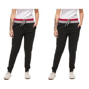 Imagem de Kit com 02 Calças de Moletom Feminina Skinny Saruel Confort-Feminino