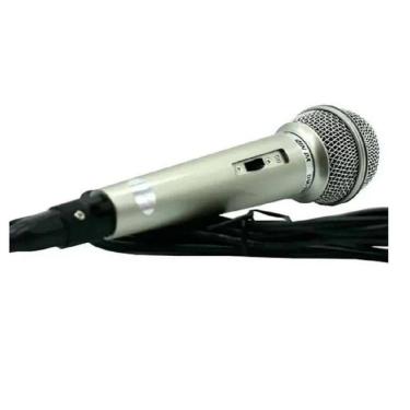 Imagem de Microfone Com Fio Cabo P10 Profissional Dinâmico 701 Prata