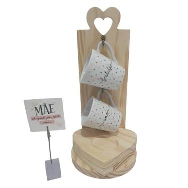 Imagem de Suporte Com Caneca Xícara Café Coração Dia Das Mães Te Amo