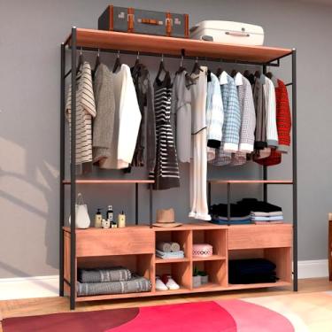 Imagem de Roupeiro Industrial Solteiro Gavi 2 Gavetas Preto/Demolição G79 - Gran Belo