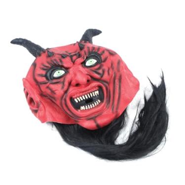 Imagem de LIFKOME máscara de festa chifre de halloween máscara de dia das bruxas boi do dia das bruxas terror do dia das bruxas mascarar máscara de cosplay Máscara de RPG diabo inventar chifres